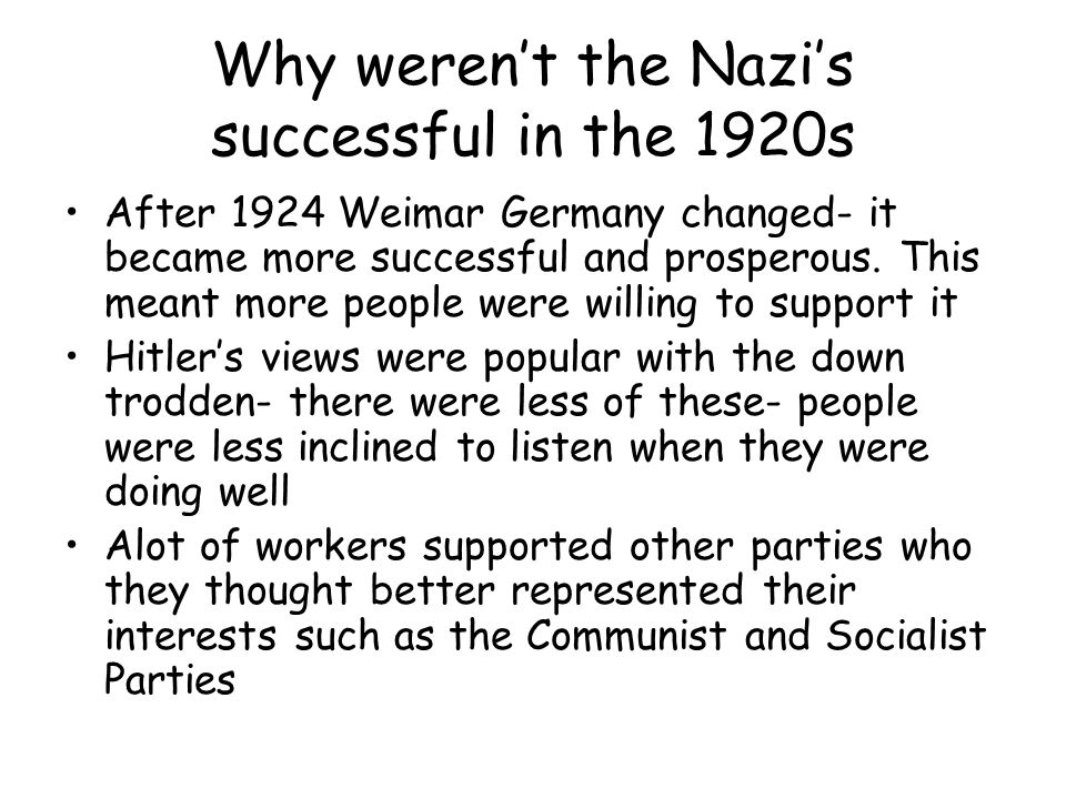 Success and failures of hitler
